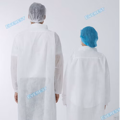 Polipropileno/No tejido/PP/SMS/Médico/Quirúrgico/Estándar Protección impermeable visitante bata de laboratorio Chaqueta protectora bata de laboratorio desechable Capa antipolvo para laboratorio